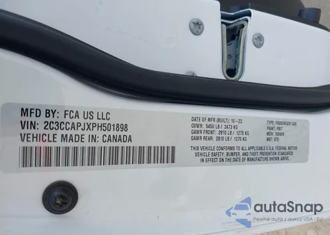 2023 Chrysler 300 300C из США, поврежденный, VIN 2C3CCAPJXPH501898